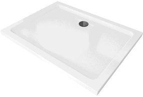 Mexen Flat cadă pentru duș dreptunghiulară slim 90 x 80 cm, Albă, sifon Neagră - 40108090B
