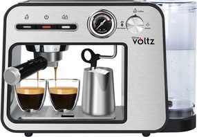 La mâna a doua: Espressor Oliver Voltz OV51171H, 1450W, 15 bar, 1L, Cafea macinata, Spumare lapte, Incalzire cesti, Inox