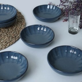 Set de 6 boluri din ceramică Laguna 12 cm,albastru închis