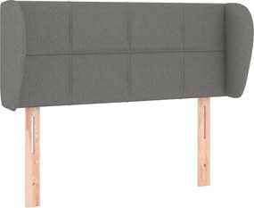 vidaXL Tăblie de pat cu aripioare gri închis 93x23x78/88 cm textil