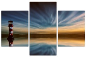 Tablou cu farul în mare (90x60 cm)