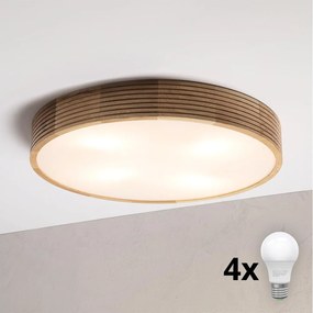 Brilagi - Plafonieră LED CARVALHO MODERN 4xE27/60W/230V stejar diam. 57,5 cm
