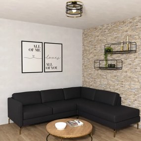 Lustră aplicată RIM 1xE27/60W/230V neagră/aurie