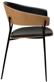 Scaun de sufragerie negru/în culoare naturală deschisă cu cotiere Crib – DAN-FORM Denmark