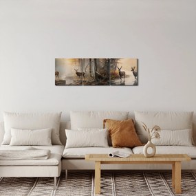 Tablou - Vintage pictura wildlife (cu ceas) (90x30 cm)