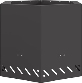 vidaXL Focar Fără Fum Negru 58 x 58 x 51 cm Oțel