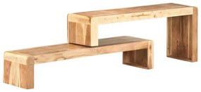 vidaXL Comodă TV, 2 piese, lemn masiv de acacia