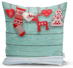 Set 4 fețe de pernă și un napron de masă cu model de Crăciun Minimalist Cushion Covers Winter Wonderland
