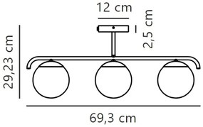 Lustră pe tijă Nordlux GRANT 3xE14/25W/230V negru