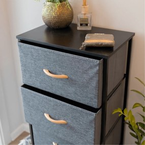 Comodă cu sertare din material textil PALMERA,negru