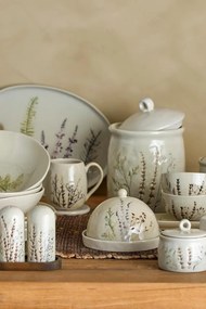 Set 6 căni din ceramică, natur, cu ilustrații botanice pictate manual, 10x10.5 cm, „Bea"