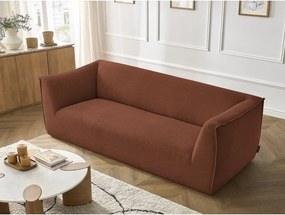 Canapea portocalie cu tapițerie din catifea reiată 242 cm Giorgia – Bobochic Paris