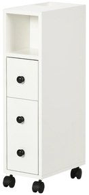 kleankin Suport hârtie igienică - Dulap pentru hârtie igienică - 3 nivele + Orificiu pentru hârtie Panouri aspect alb | Aosom Romania