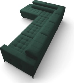 Colțar extensibil Nardo Maxi pe stânga - catifea verde Bluvel 78
