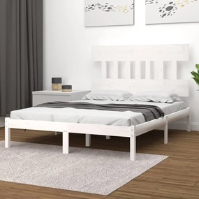 3104734 vidaXL Cadru de pat, alb, 120x200 cm, lemn masiv