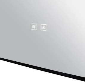 🪞 Oglindă LED cu Touch și Funcție Dezaburire – Ramă Negru, 60x80 cm, Model J187-6080 Smack