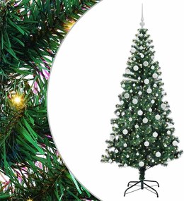 vidaXL Pom de Crăciun artificial pre-iluminat cu 300 LED Verde 180 cm