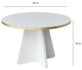 Măsuță de conferință Mushroom Gold and White