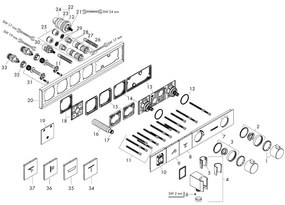 Baterie cu termostatat Hansgrohe, RainSelect, cu 2 functii si suport dus, negru crom