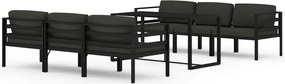 vidaXL Set mobilier de grădină cu perne, 7 piese, antracit, aluminiu