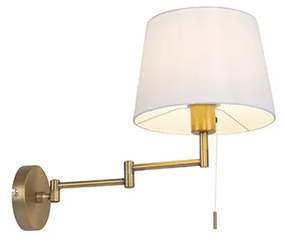 Aplică de perete din bronz cu capotă albă și braț reglabil - Ladas Deluxe