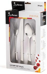 Set de 24 tacâmuri Luigi Ferrero Prima FR-2402, Oțel inoxidabil, Argint