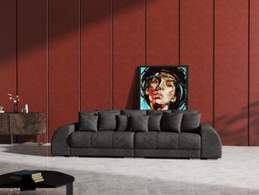 Canapea extensibilă dumonde cu 2 lăzi de depozitare si sezut confortabil din spuma high-density, Verona Enjoy Kaki 310x100 cm