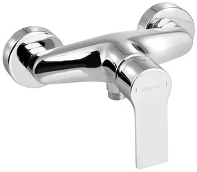 Baterie argintiu-lucios pentru duș cu montare pe perete (1 ieșire) Pax – Sapho