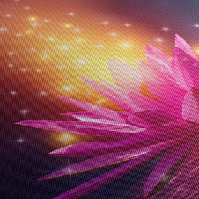 Tablou cu lotus pe apă (cu ceas) (90x30 cm)