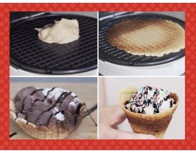 Beper - Aparat pentru vafe 2 în 1 1000 W/230 V roșu