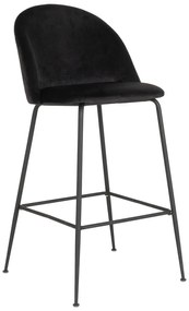 Scaune de bar negre 2 buc. din catifea 108 cm Lausanne – House Nordic
