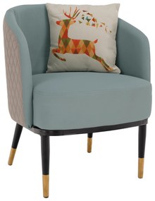 Fotoliu design, albastru/ bej, KALILA