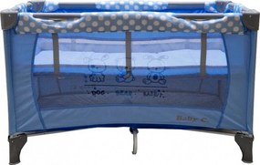 Patut Pliabil si Tarc copii Baby Care™ PRO FMG, 120X60 cm, 2 Niveluri de inaltime, Cu geanta transport inclusa, Plasa insecte, Albastru