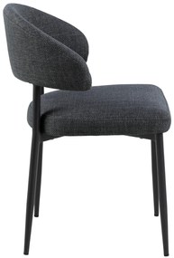 MAZZONI EXPORT IRIS Antracit [Gri închis] (material Basel 19) - SCAUN MODERN TAPIȚAT PENTRU SALON/SUFRAGERIE LOFT