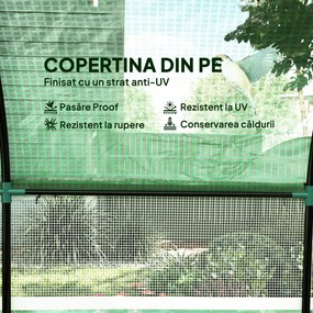 Outsunny Seră Tip Tunel 300 x 300cm Walk-In - Verde | Aosom Romania