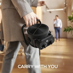 HOMCOM Încălzitor electric reglabil cu 3 moduri, 21.5x15.8x22 cm, Negru | Aosom Romania