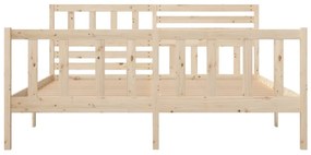 Cadru de pat, 140x190 cm, lemn masiv Maro, 140 x 190 cm