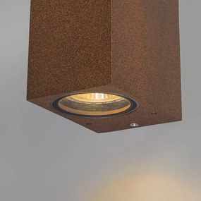 Set de 2 aplice industriale maro ruginiu cu 2 lumini IP44 - Baleno