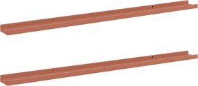 vidaXL Raft de perete cu raft 2 pcs Roșu 115 x 9 x 3 cm Lemn compozit