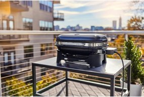 Gratar electric Weber Lumin Compact WB91010979DL, 2200 W, 315 °C MAX, Grill din fonta emailate cu portelan, Negru