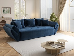 Canapea extensibilă dumonde cu ladă de depozitare si sezut confortabil din spuma high-density, Berlin Zoom Blue 250x100 cm