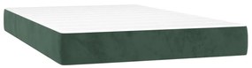 Pat box spring cu saltea, verde inchis, 120x200 cm, catifea Verde inchis, 120 x 200 cm, Design cu nasturi