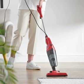 Aspirator vertical Rosberg R51001A, 600W, 800 ml, Filtru HEPA, Manual, Rosu