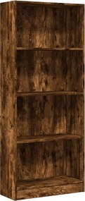 vidaXL Bibliotecă, stejar fumuriu, 60x24x143 cm, lemn prelucrat
