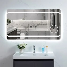 Oglinda Baie cu Led, 90X60 Cm, Functie dezaburire, Esn41, Oglinda Mica Lupa Cosmetica