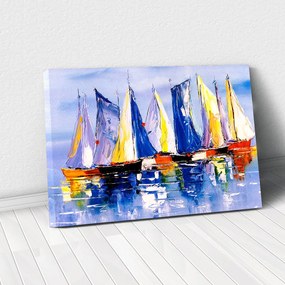 Tablou Canvas - Colourful Boats 50 x 80 cm