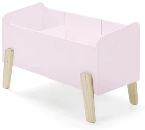 Această combinație KIDDY în roz constă dintr-un pat (90x200), noptieră, 2 rafturi de perete (45 și 65 cm), bară de siguranță și cutie de jucării.