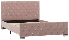 286825 vidaXL Cadru de pat, roz, 120 x 200 cm, catifea