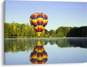 Tablou cu balon cu aer cald pe un lac (70x50 cm)