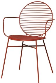 Scaun de exterior, rosu, din metal, Klara